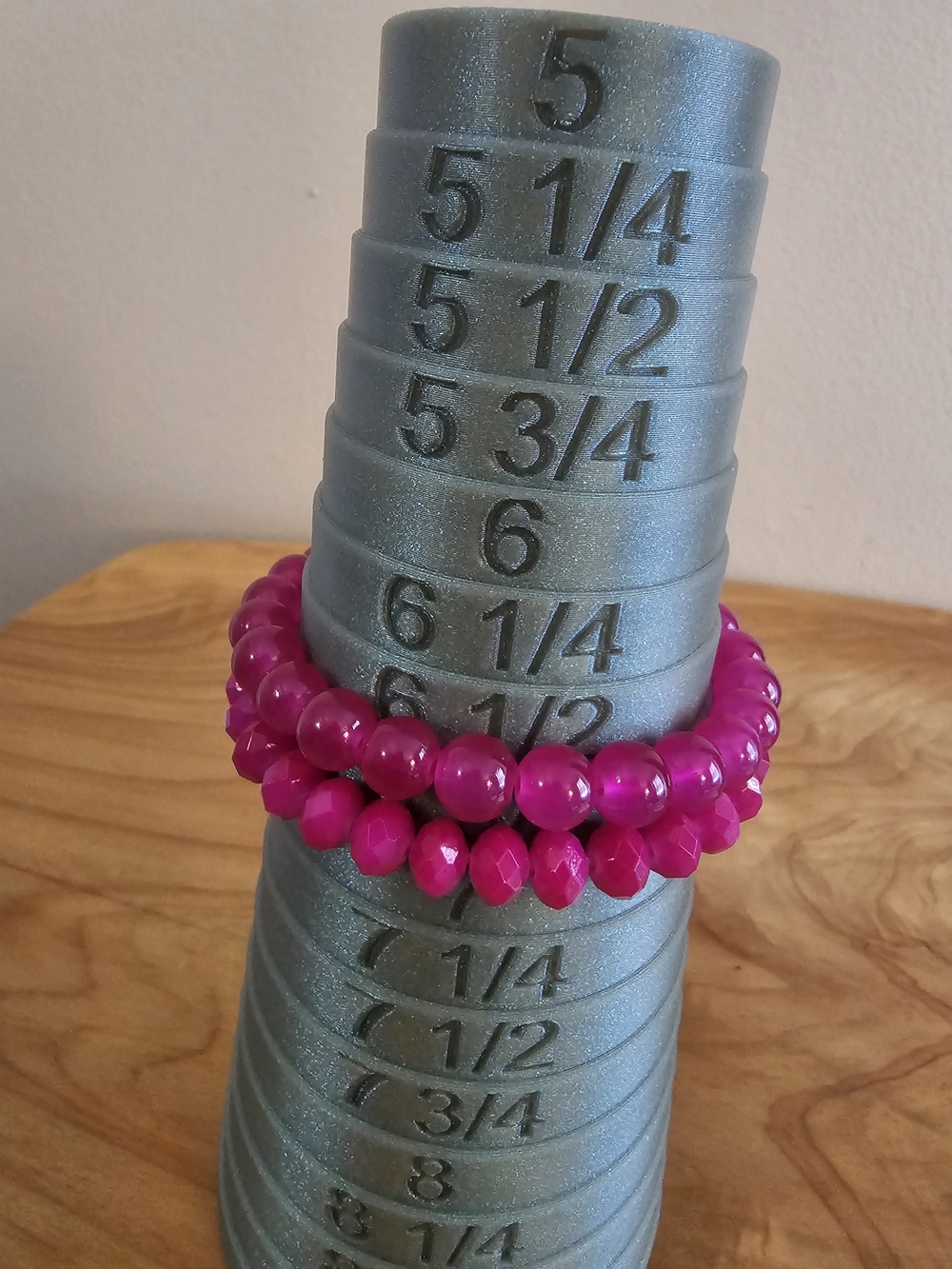 Bold Fuchsia Teardrop Earrings and Beaded Bracelet Set - Picture 2 of 5